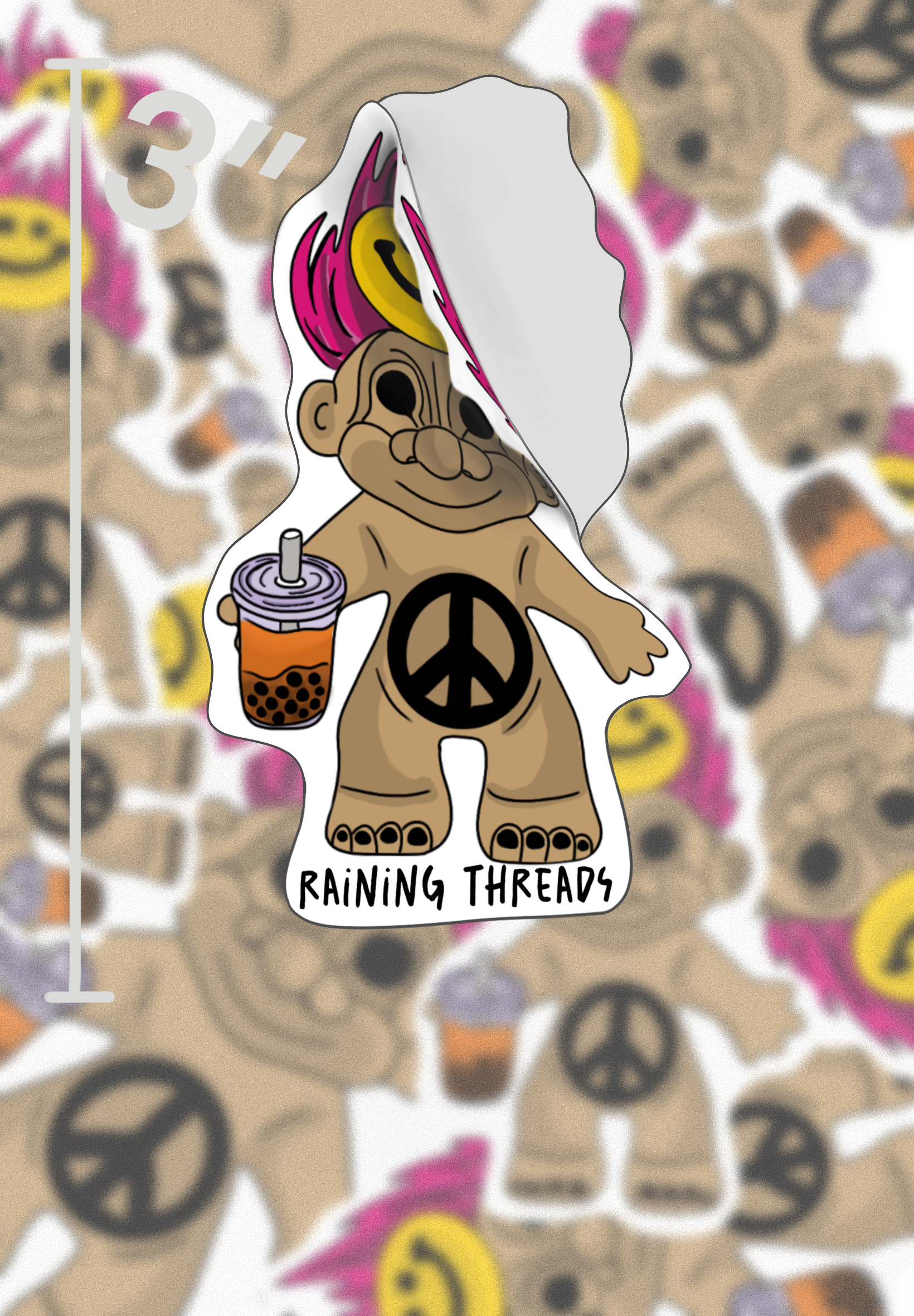 Peace & Boba Sticker