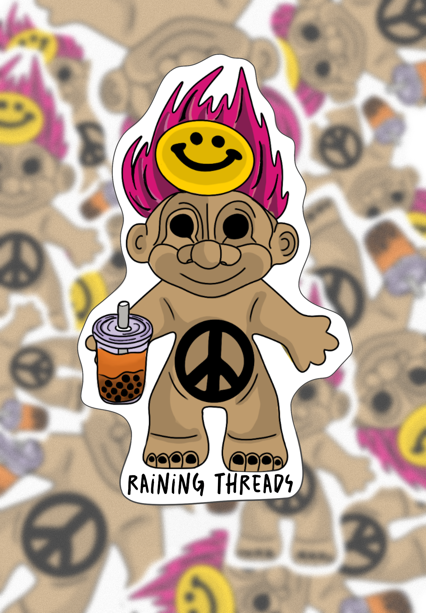 Peace & Boba Sticker