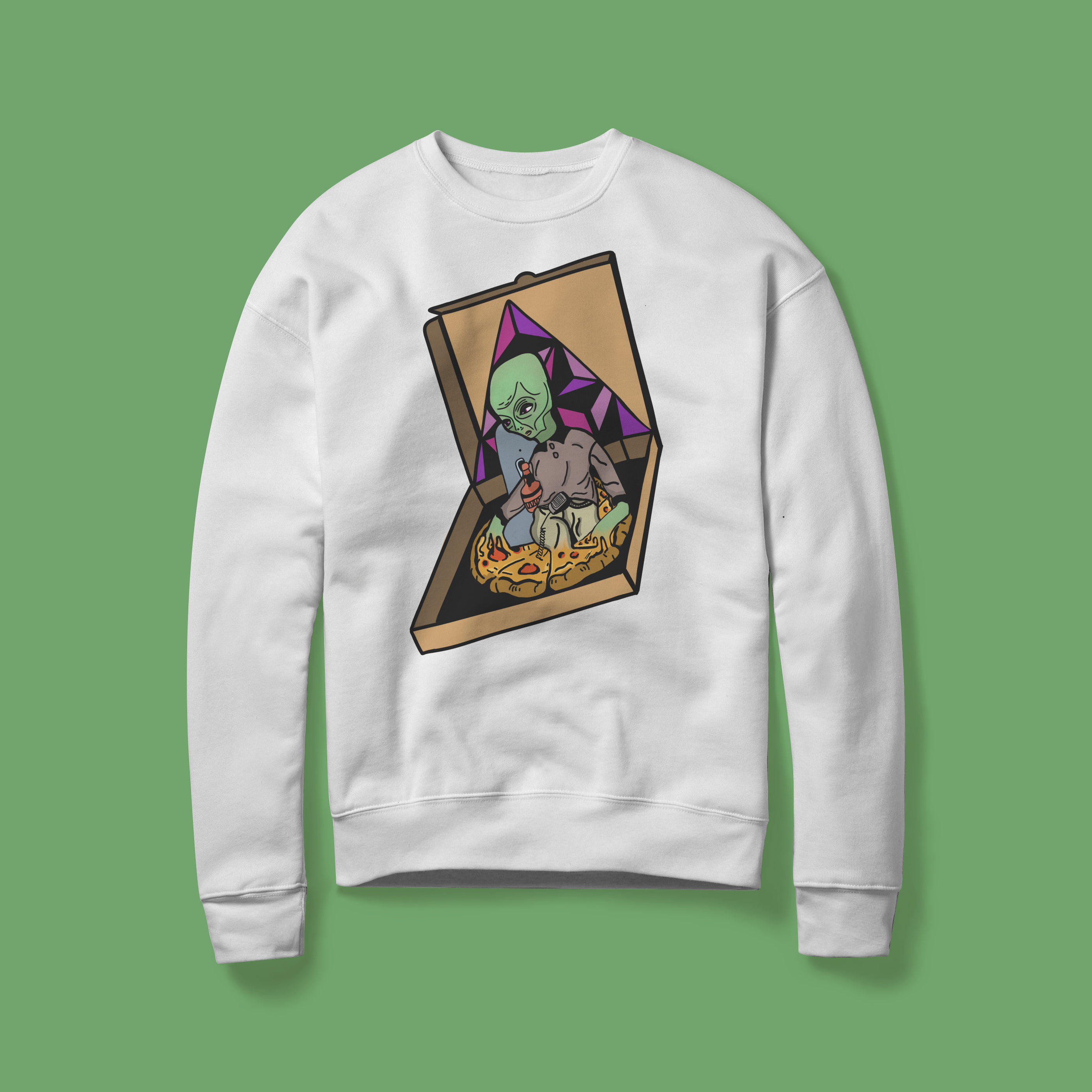 Pizza Alien Crew Neck